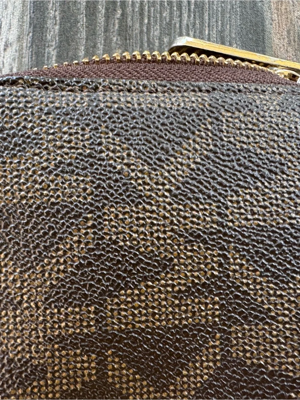 Michael Kors Brown and Gold Logo Plaque Women Large Wallet